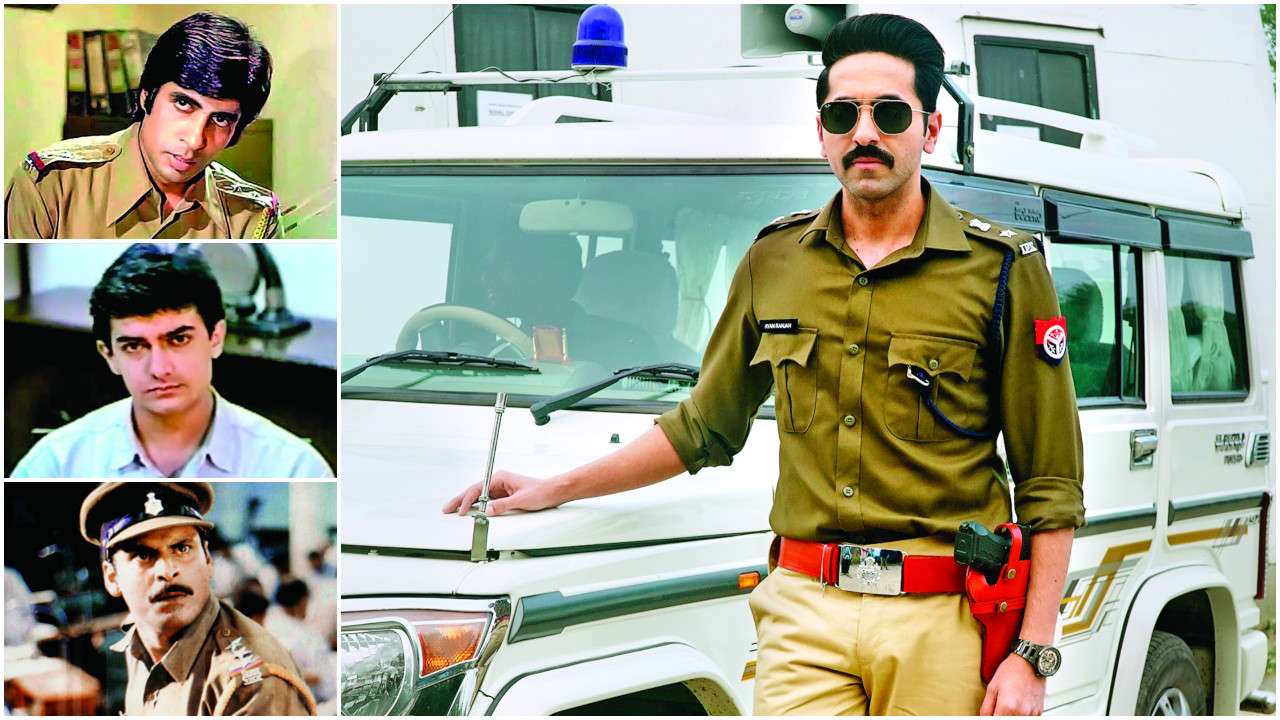 (Clockwise from top left) Amitabh Bachchan in Zanjeer; Ayushmann Khurrana in Article 15; Manoj Bajpayee in Shool; and Aamir Khan