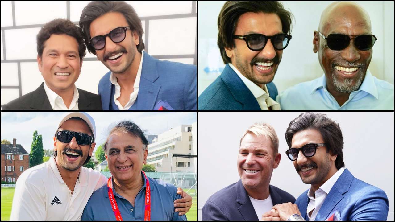 Ranveer Singh soaks up WC mood during '83 shoot, meets Sunil Gavaskar, Sachin Tendulkar, Viv Richards and Shane Warne