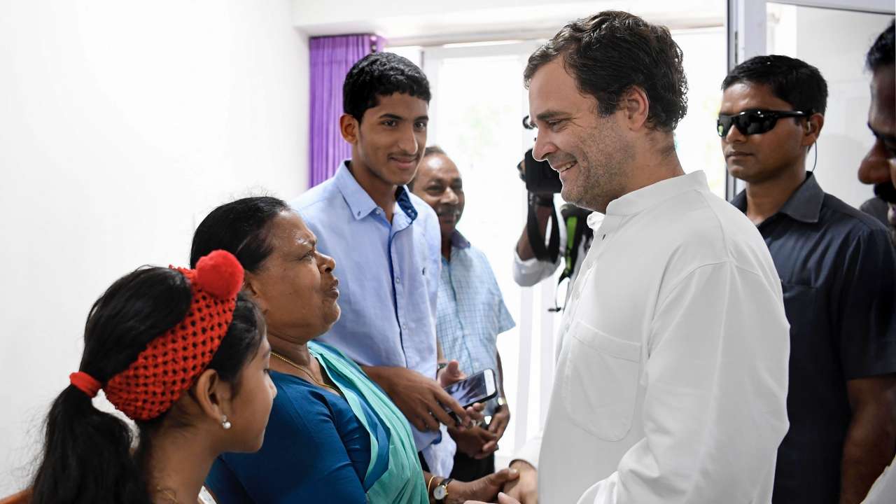Rahul Gandhi hugs Kerala nurse who held him as a baby