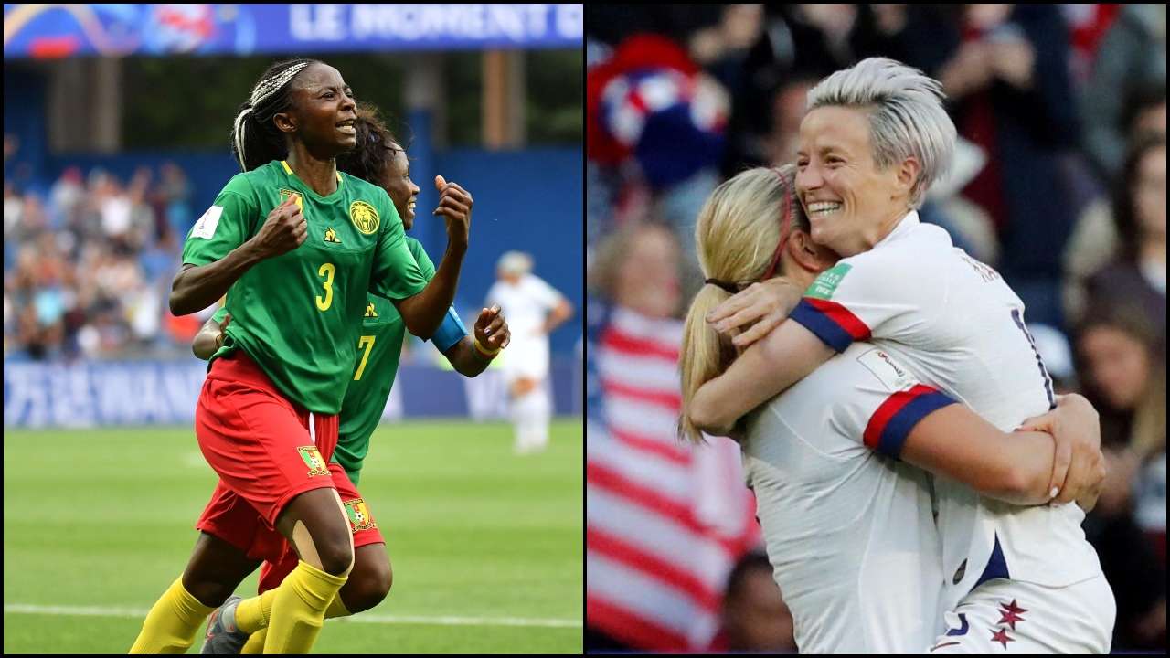 Ajara Nchout of Cameroon and Lindsey Horan of USA