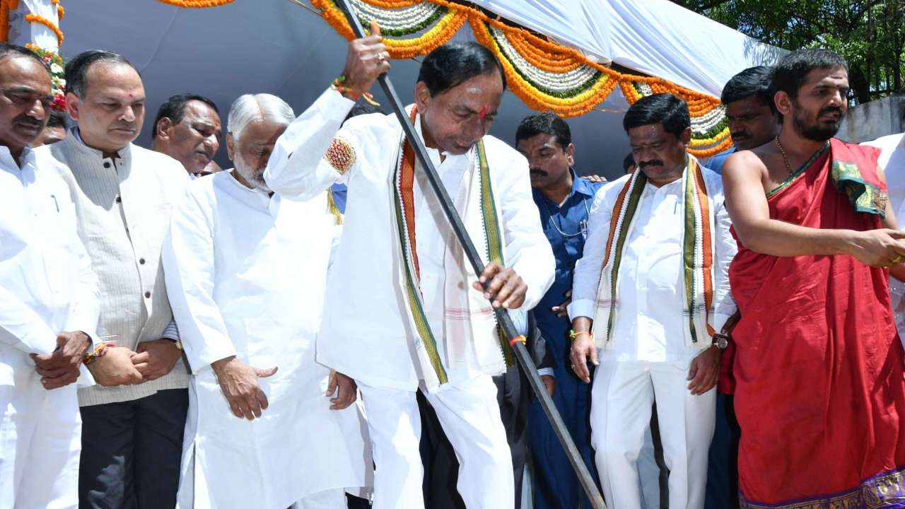 Telangana Cm Lays Foundation Stone For Construction Of New Secretariat Buildings