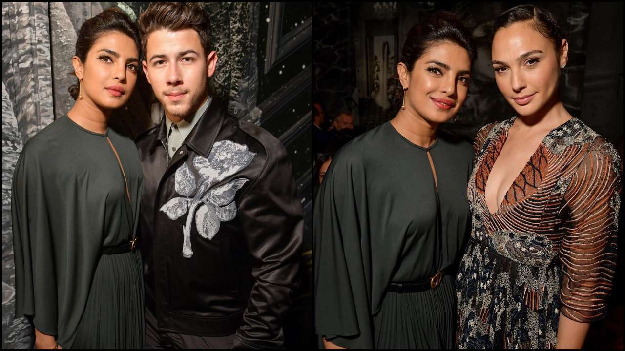 Priyanka Chopra and Nick Jonas meet 'Wonder Woman' Gal Gadot at Paris ...