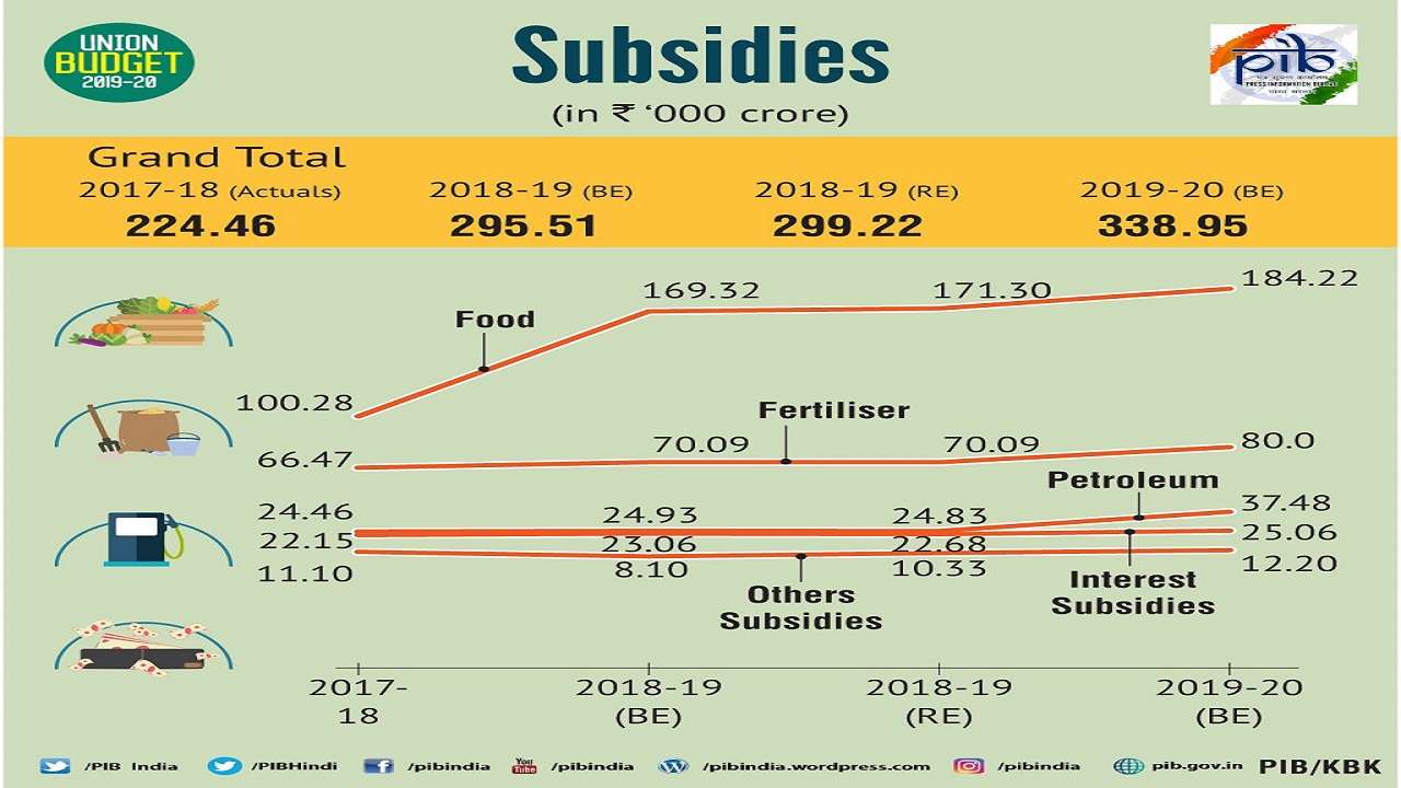 Budget 2019: Expenditure in subsidies