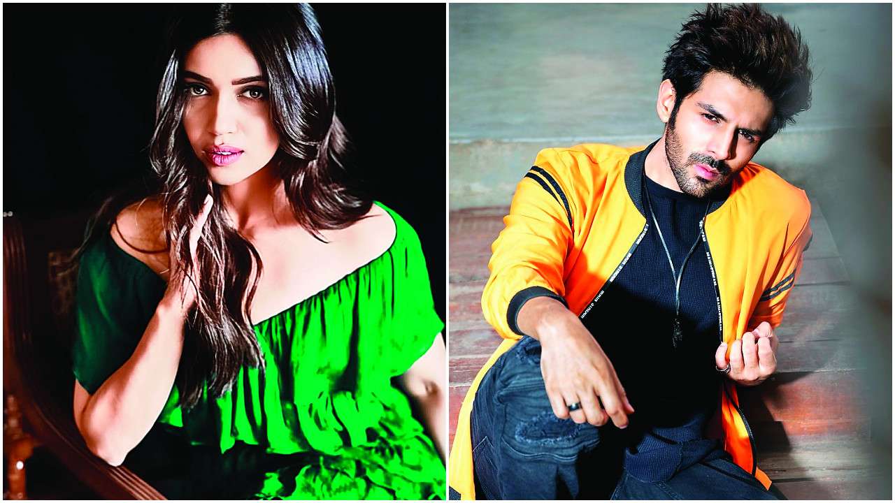 Bhumi Pednekar (left) and Kartik Aaryan