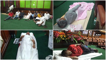 BJP does overnight protest by staying inside the Assembly