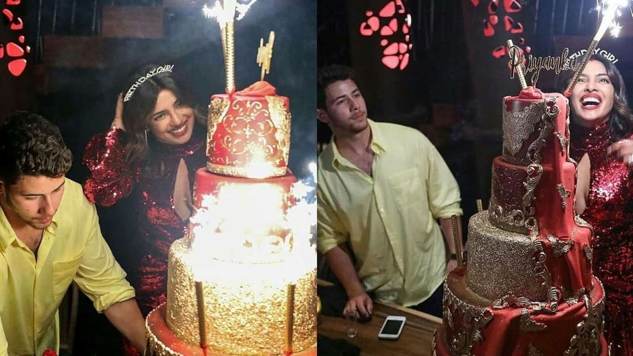 Photos Nick Jonas Arranges For Lavish 5 Tier Birthday Cake To Celebrate Wifey Priyanka Chopra S Special Day