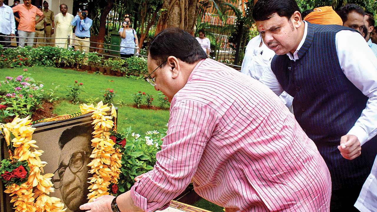 BJP working president JP Nadda and CM Fadnavis