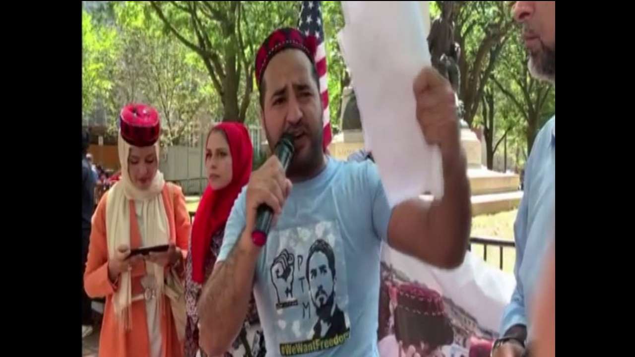 Activists and protestors advocating Pakistan's minority rights protest in US