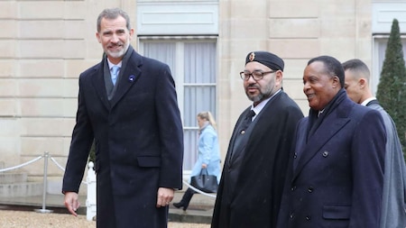 Spains King Felipe VI, Moroccan King Mohammed VI, Republic of the Congos President Denis Sassou Nguesso and Moroccos Prince Moul
