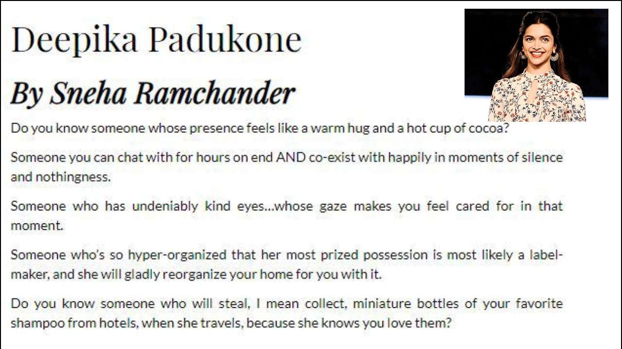 Deepika Padukone S Bestie Pens A Heartfelt Note For Her Ahead Of