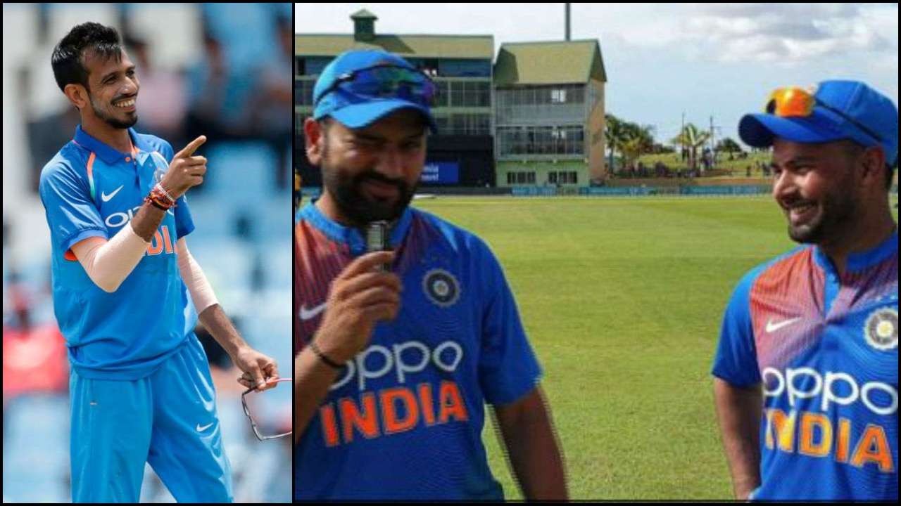 Yuzvendra Chahal, Rohit Sharma and Rishabh Pant