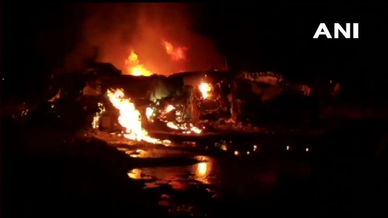The jet caught fire after crash