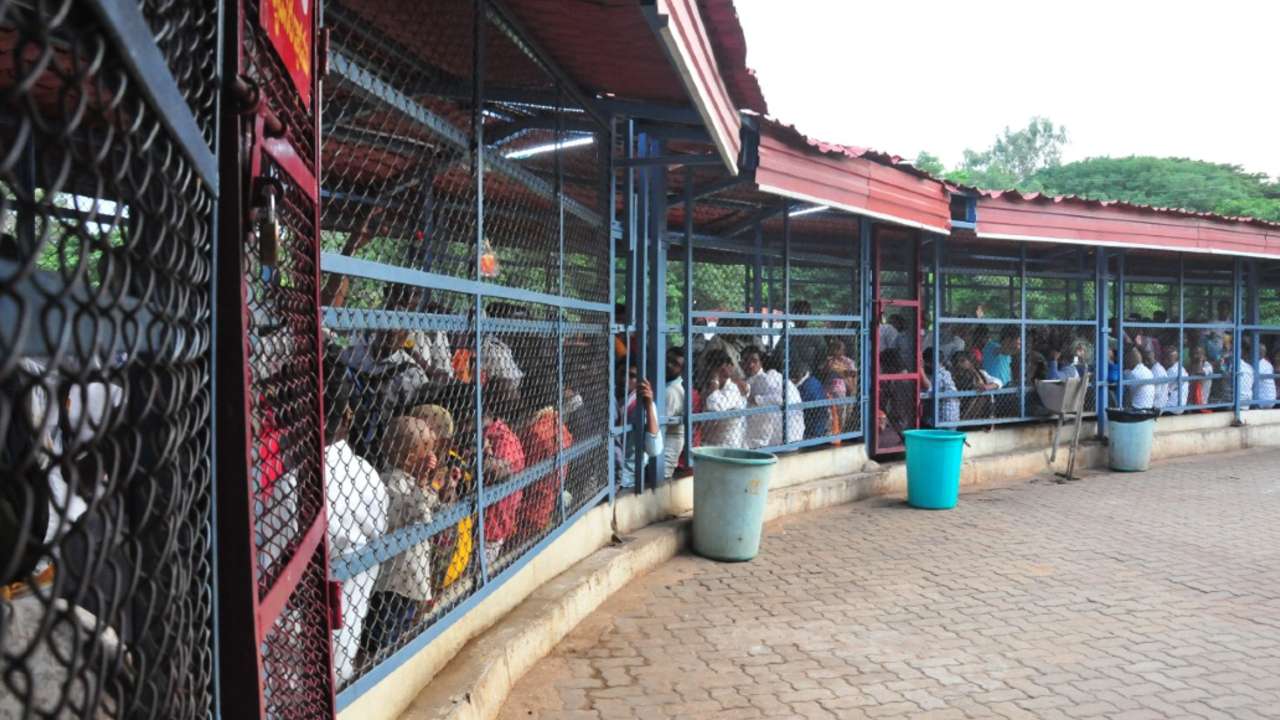 devotees in tirupati cage