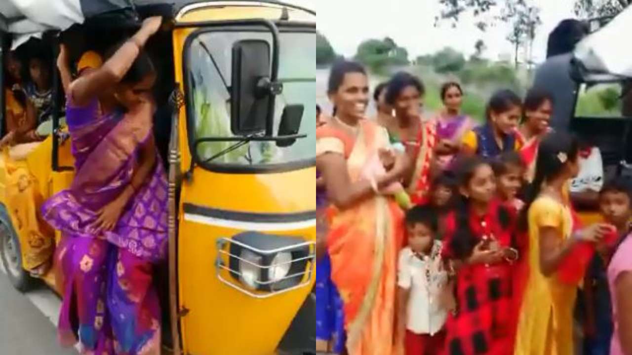 1 2 3wait 24 Cops Halt Autorickshaw In Telangana With 24 Passenger