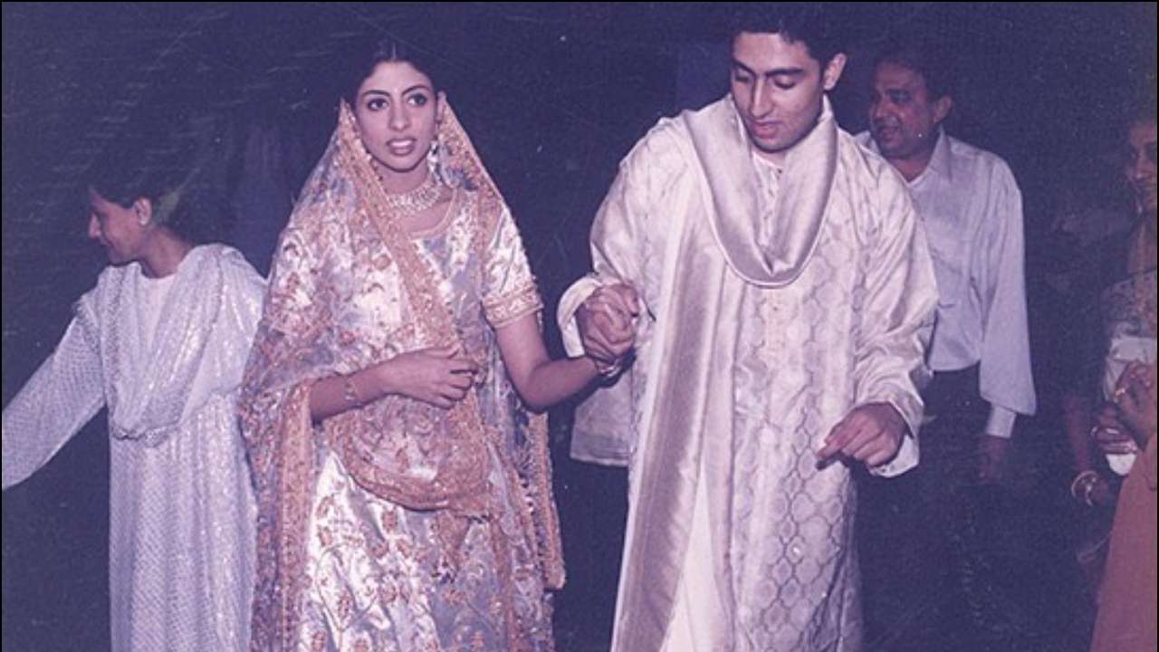 Shweta Bachchan and Abhishek Bachchan at her Sangeet