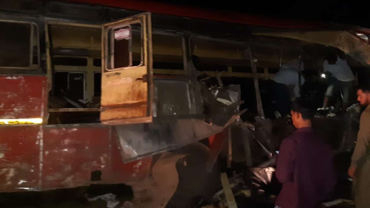 Image result for 13 dead after bus collides with truck in Maharashtra's Dhule | India ...