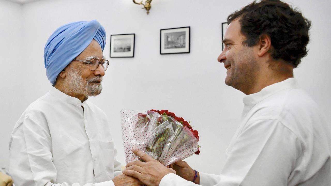 Rahul Gandhi and Manmohan Singh