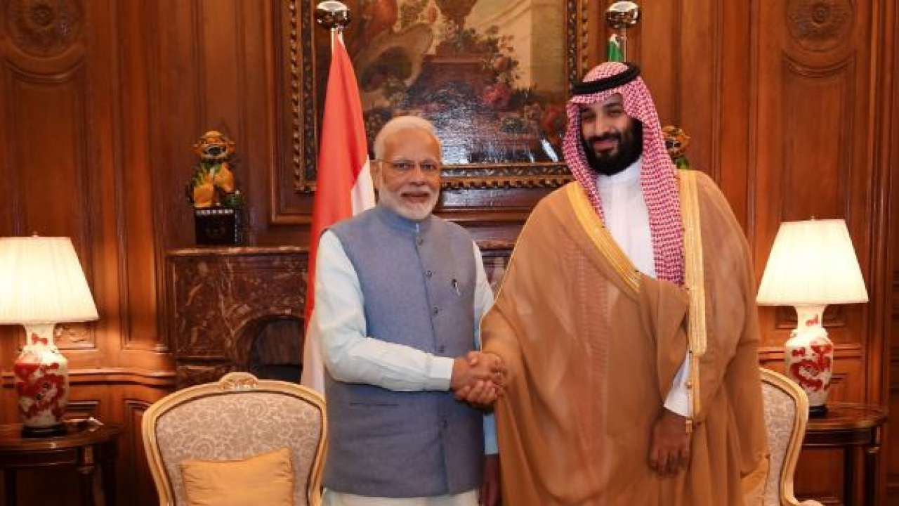 Narendra Modi with Crowned Prince Mohammed bin Salman