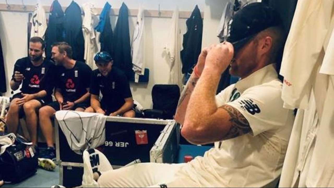Ben Stokes in dressing room
