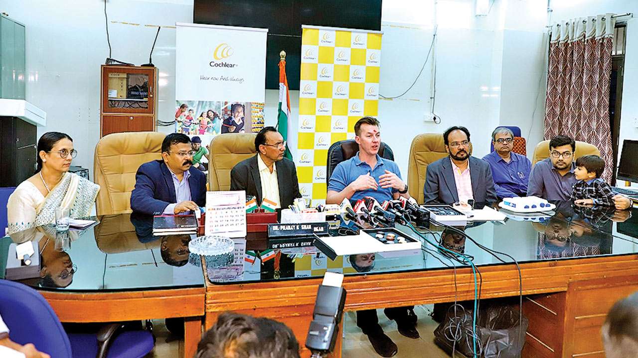 Image result for Gujarat:Brett Lee bats for newborn hearing screening