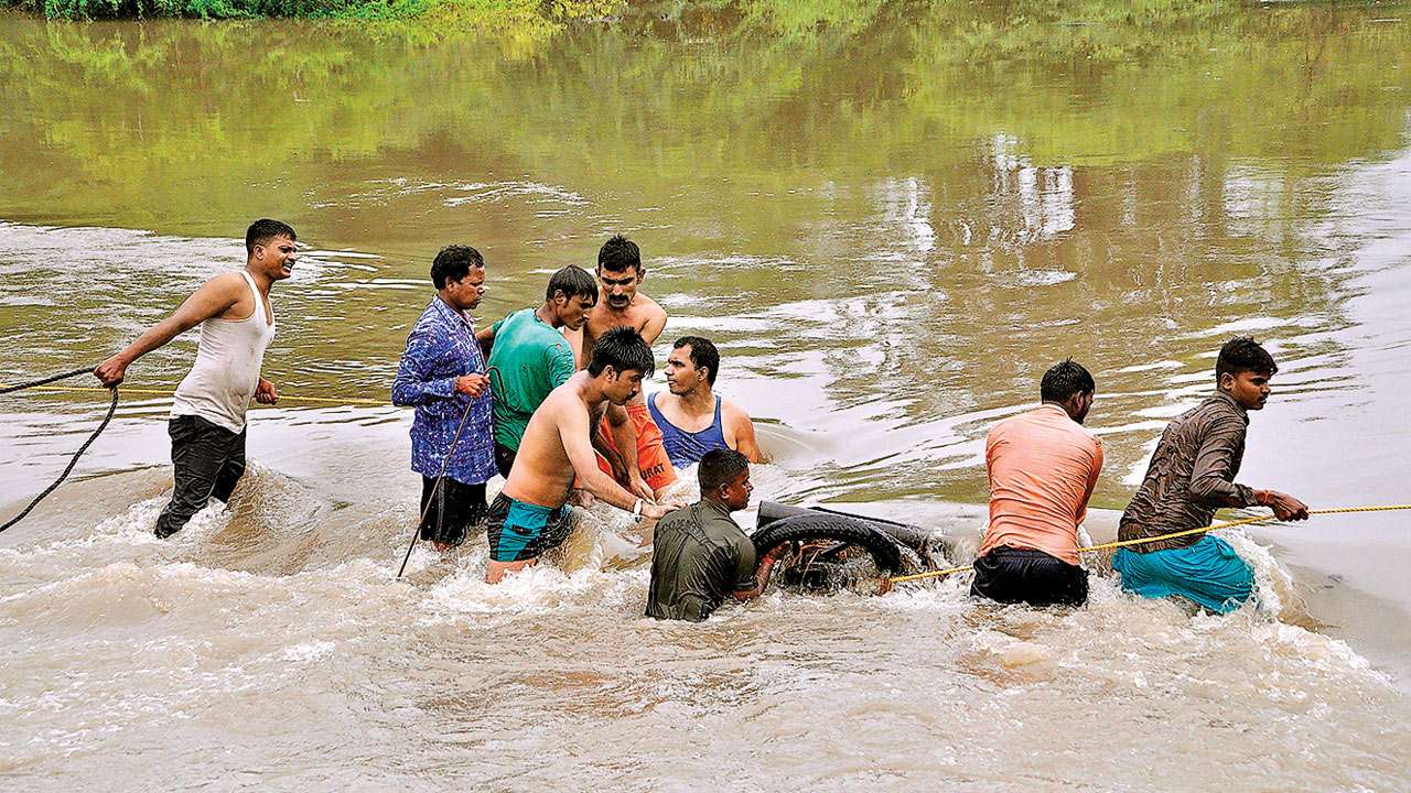 Flooded street in Surat