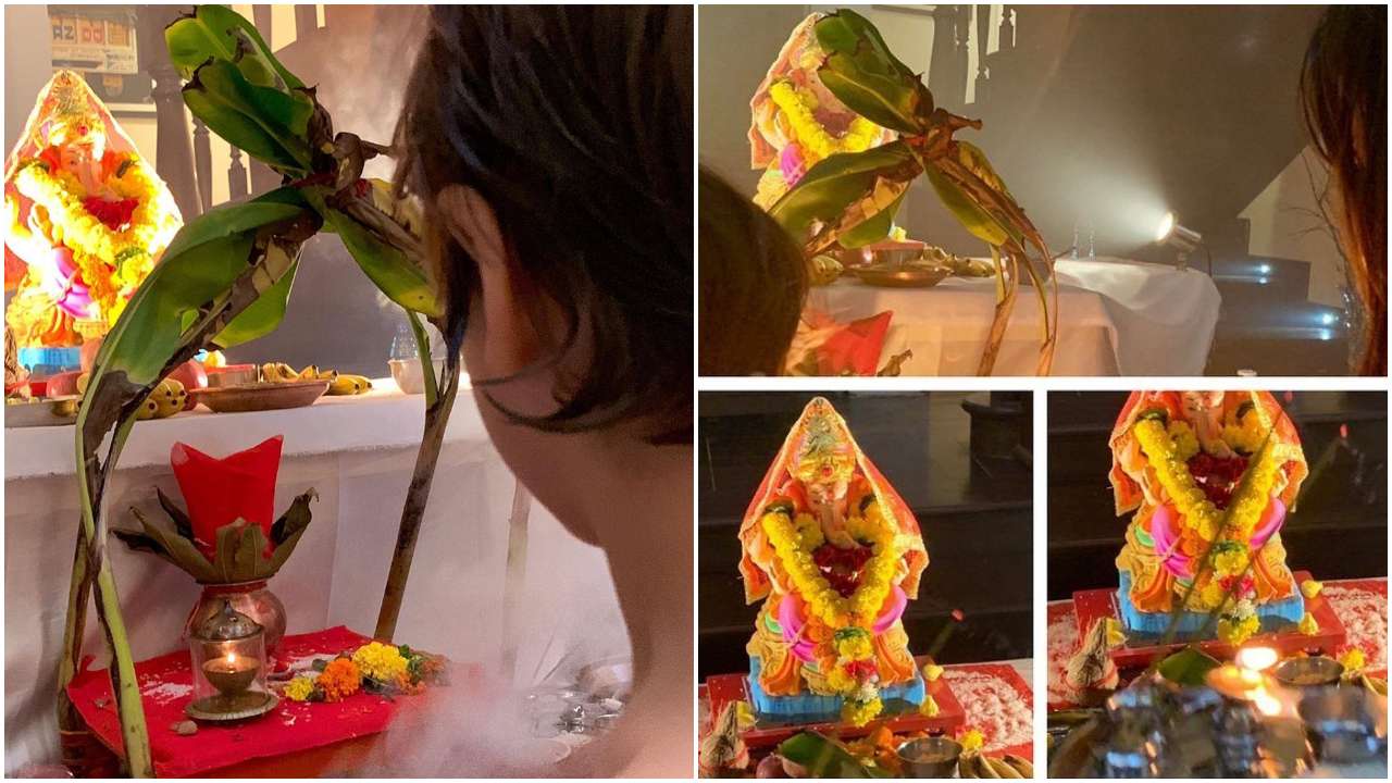 Photos: Shah Rukh Khan with Gauri Khan and AbRam Khan bid adieu to Ganpati Bappa
