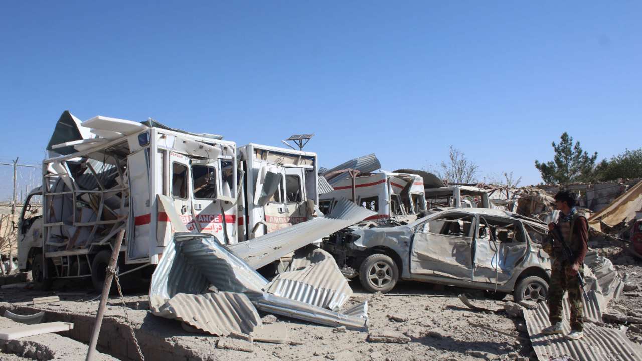 Site of a Taliban bombing on September 19. The bombings have become more frequent since US peace talks collapsed
