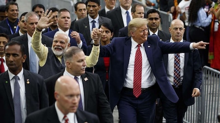 Watch: Holding each other's hand, Modi-Trump take a lap around NRG stadium