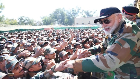 PM Modi with the valiant troops