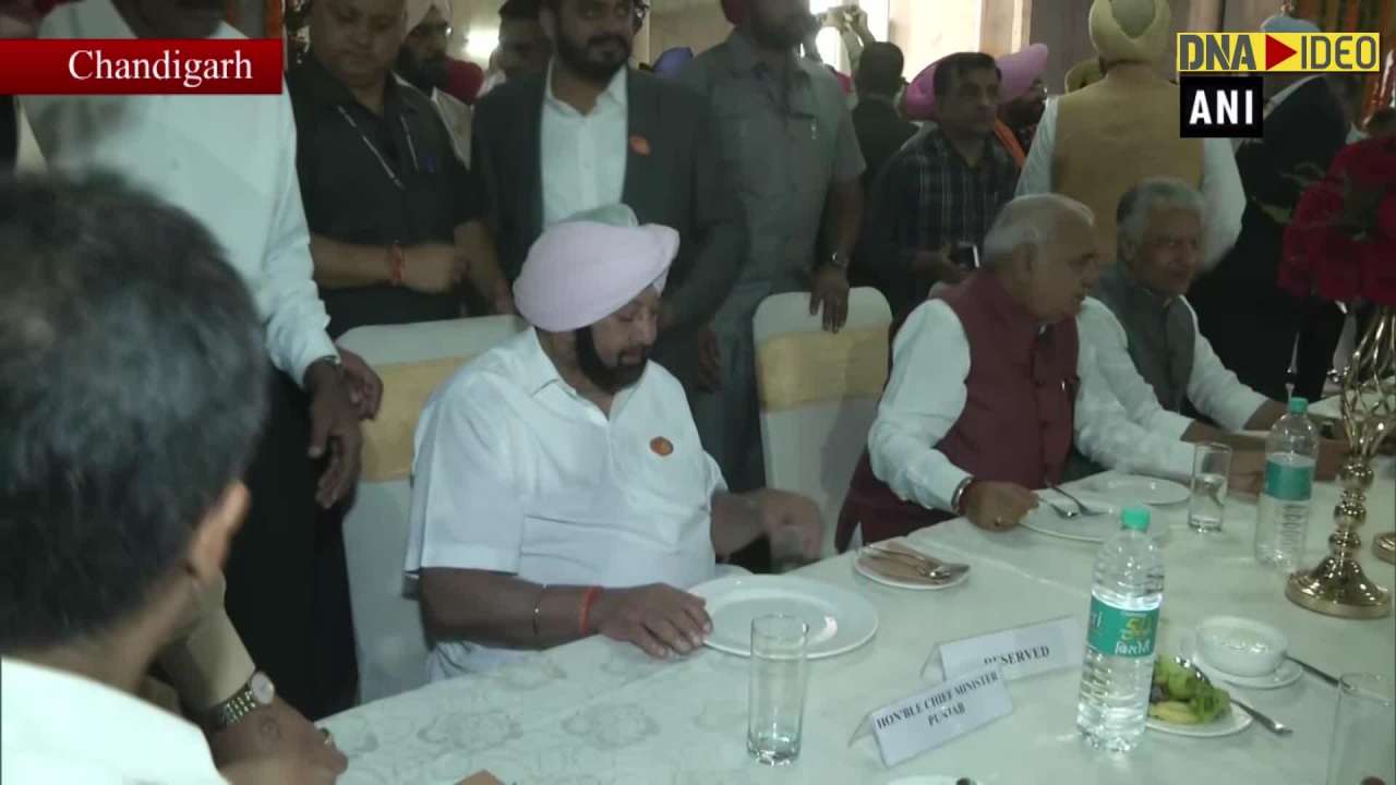 Amarinder Singh Dushyant Chautala attend Kartarpur Corridor song release event