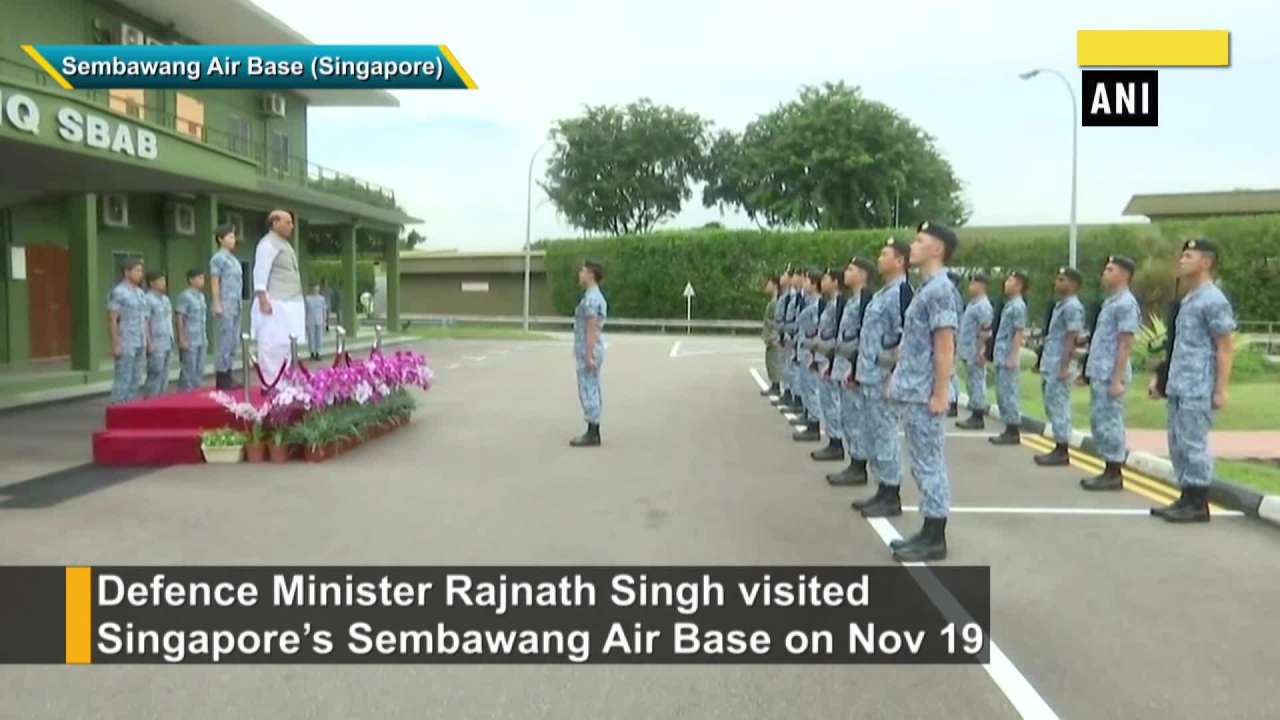 Rajnath Singh visits Sembawang Air Base, Changi Naval Base in Singapore