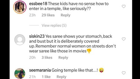 Nysa wearing crop top at temple doesn't go well with the netizens