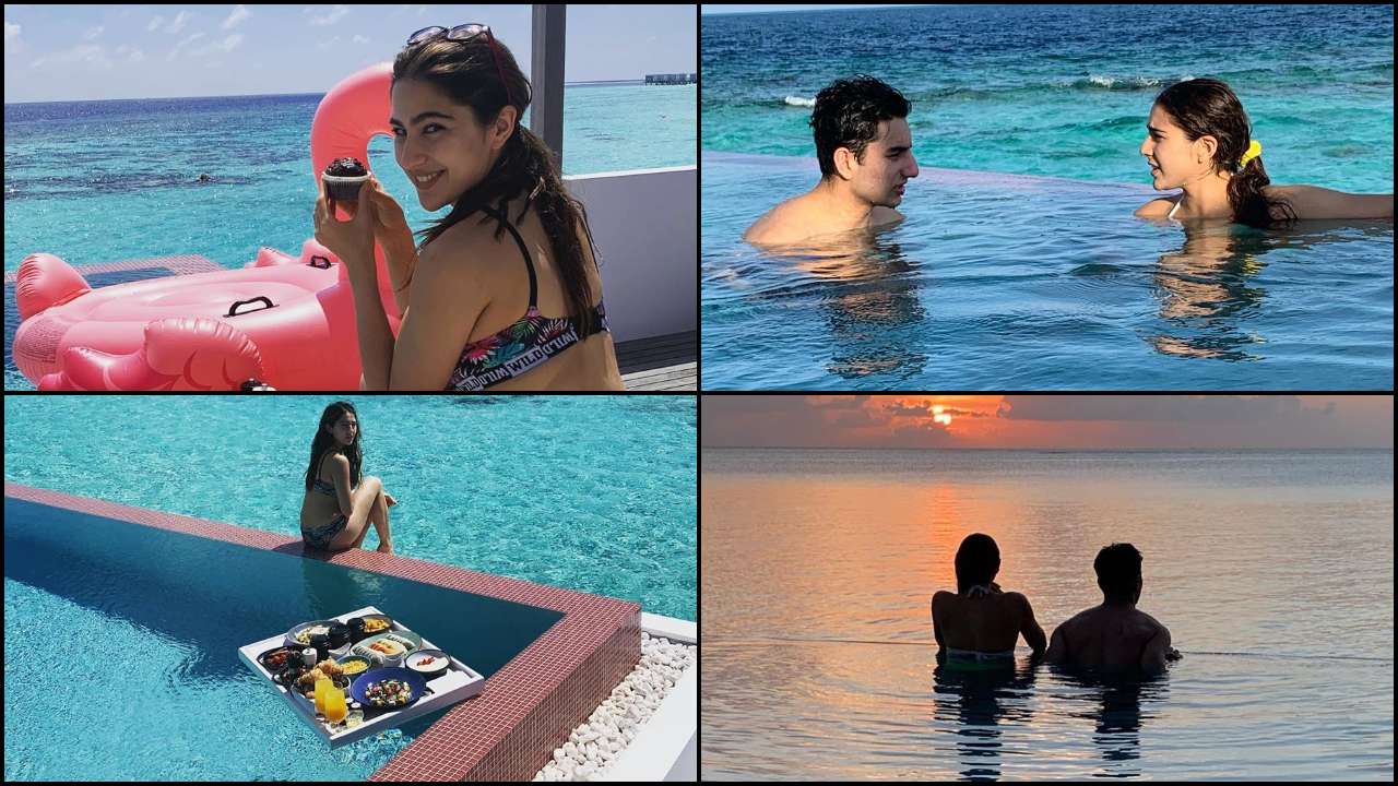 Sara Ali Khan Bath Video Porn - From donning 'wild' bikini to enjoying pool time with Ibrahim, Sara Ali  Khan's Maldives vacation is exotic and how!