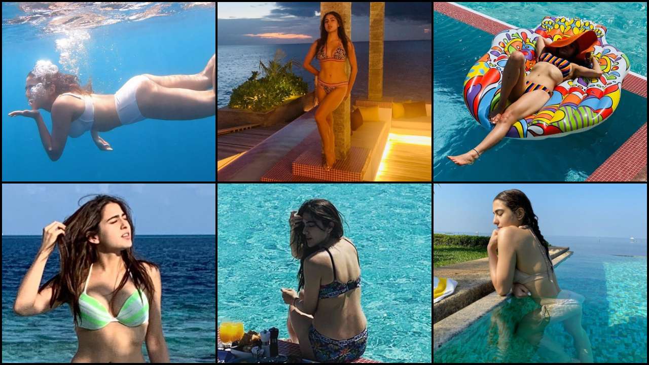 Sara Ali Khan Bollywood Actress Porn Video - Water baby! Sara Ali Khan flaunts her beachy figure in stylish bikinis  during Maldives vacation