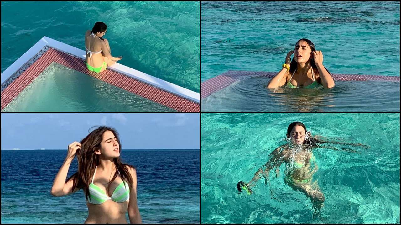 1280px x 720px - Water baby! Sara Ali Khan flaunts her beachy figure in stylish bikinis  during Maldives vacation