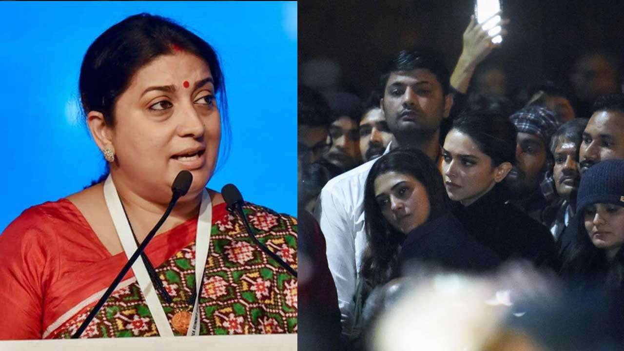 It's her right to stand by people who want india's destruction: smriti irani on deepika's jnu visit