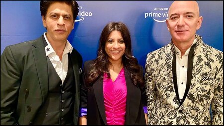 Shah Rukh Khan, Zoya Akhtar and Jeff Bezos