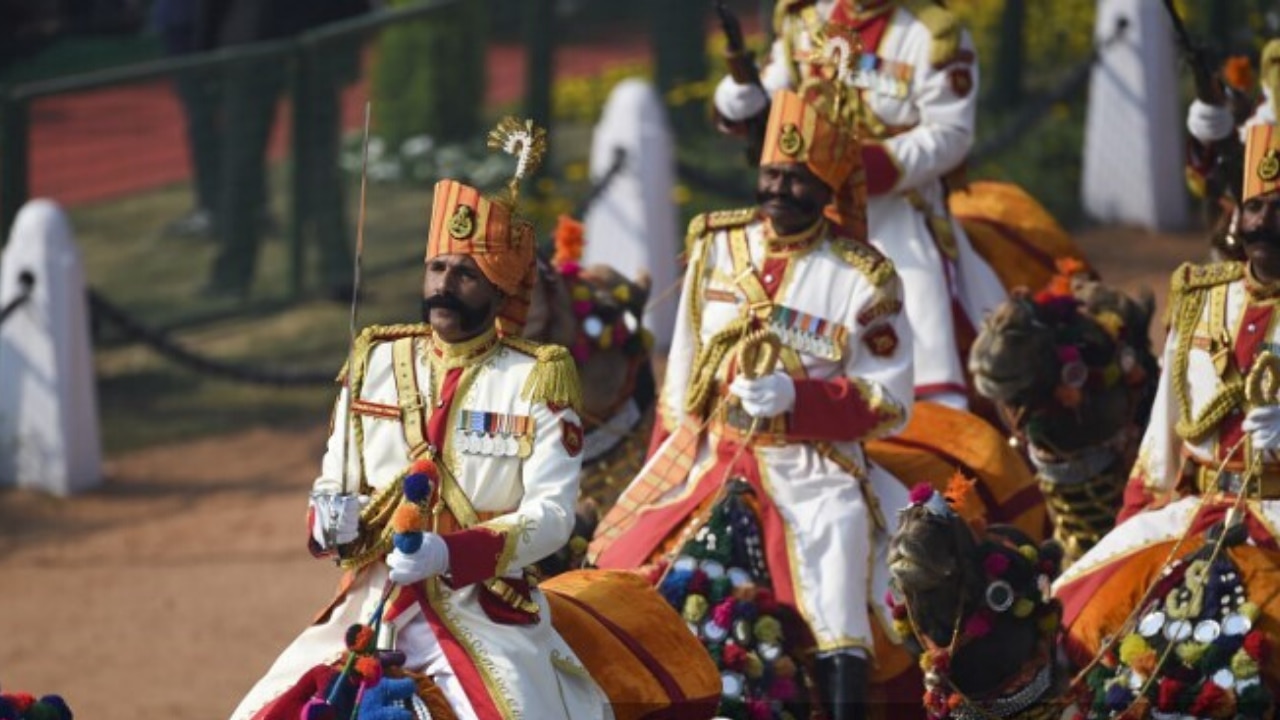 Camel-mounted BSF jawans during Republic Day parade