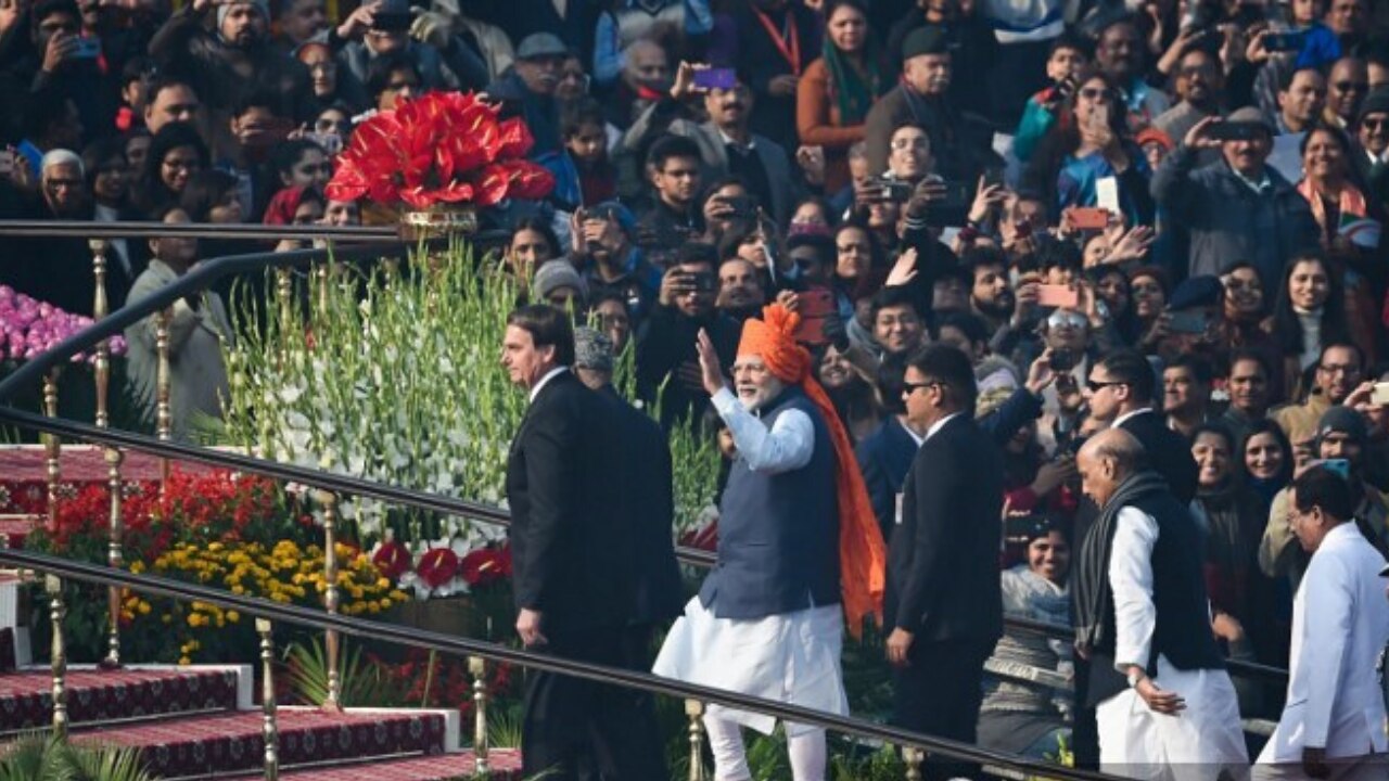 PM Modi, President Kovind & Brazil's President Jair Bolsonaro during Republic Day parade