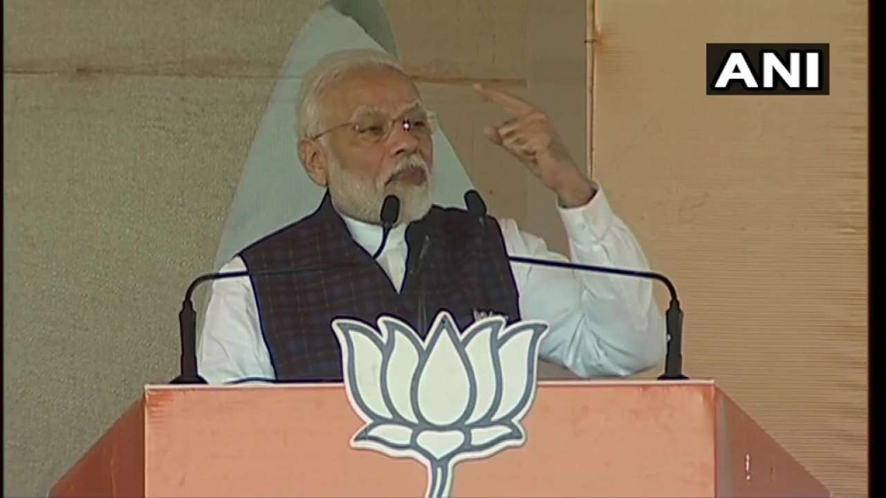 PM Modi at a public rally in Delhi's Dwarka area