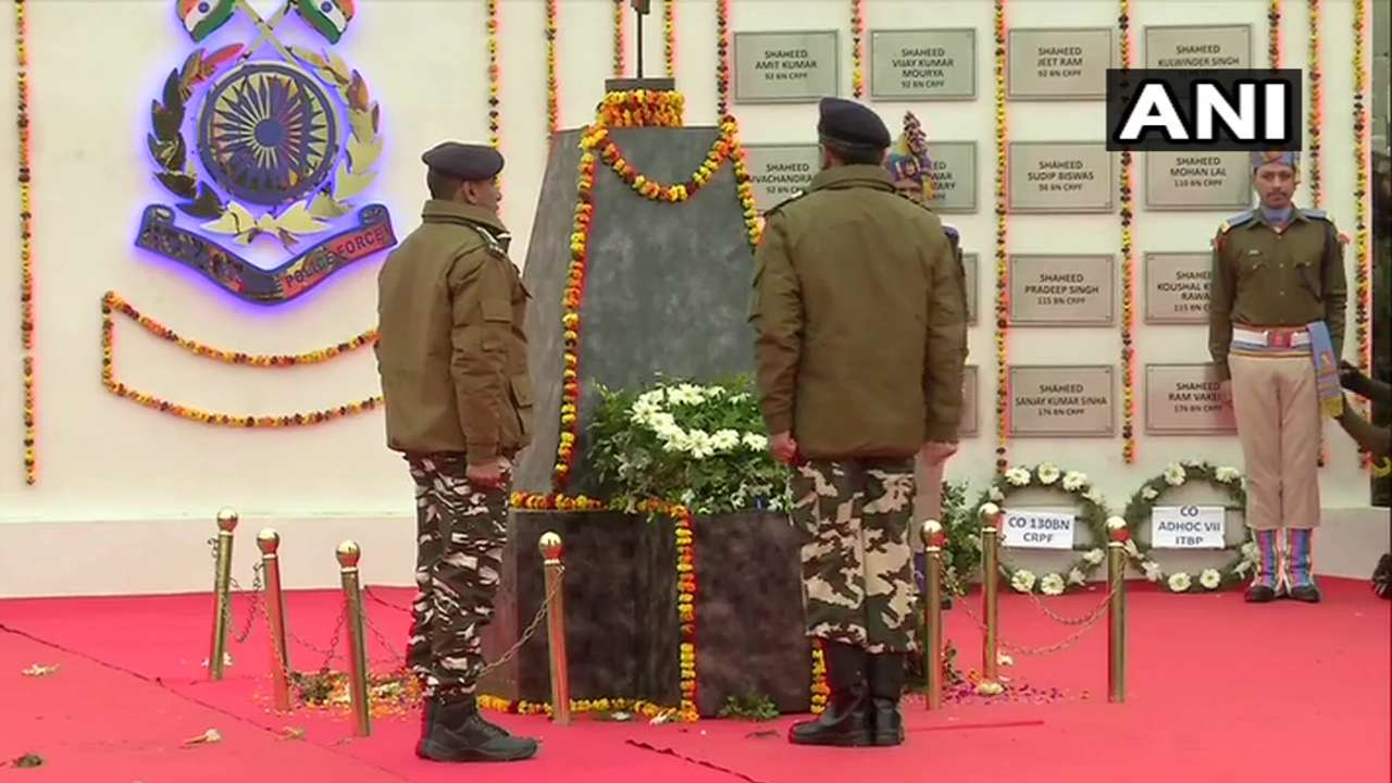 J&K: Security personnel pay tribute to the fallen CRPF soldiers on the one-year anniversary of the ghastly Pulwama attack