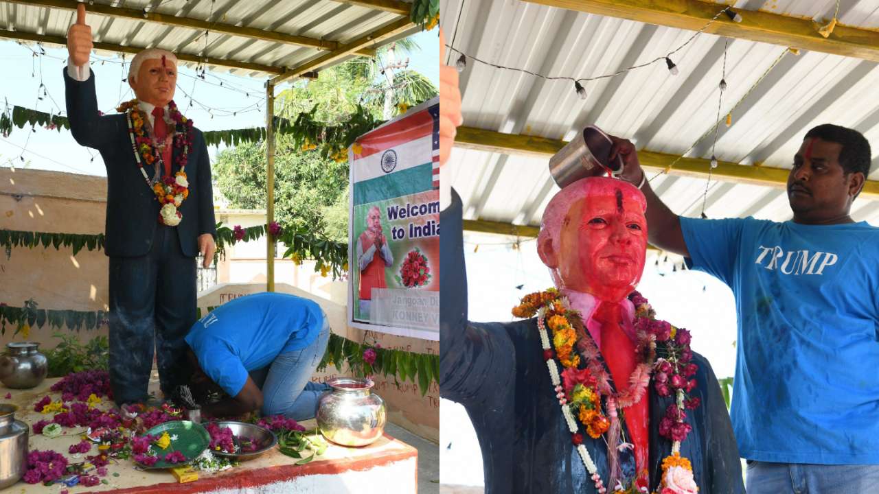 6-feet statue, pic in pocket: Tale of Bussa Krishna's journey as Donald Trump 'devotee' | AFP
