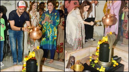 Hrithik Roshan and Sussanne Khan along with family members perform Puja