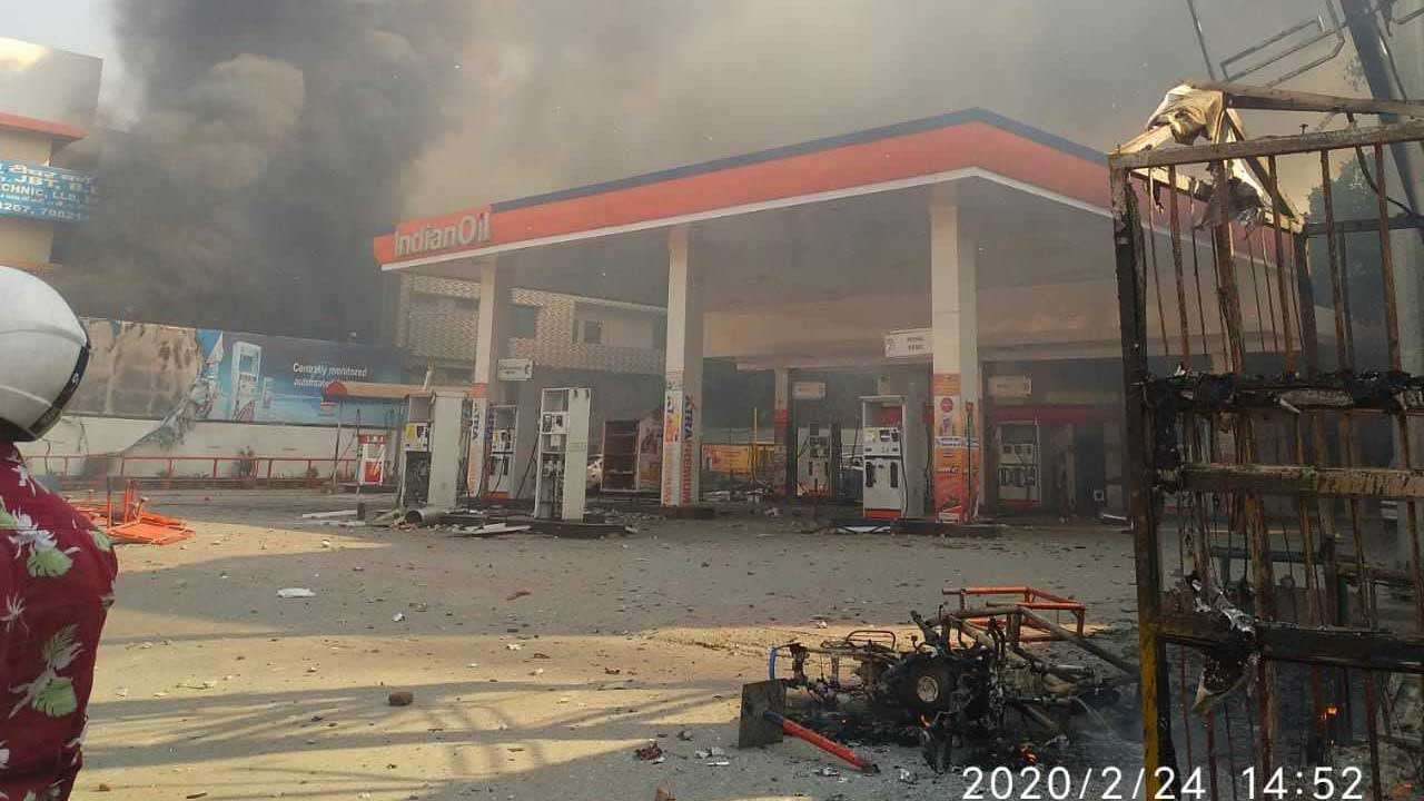 A petrol pump was vandalised in North-east Delhi's Bhajanpura