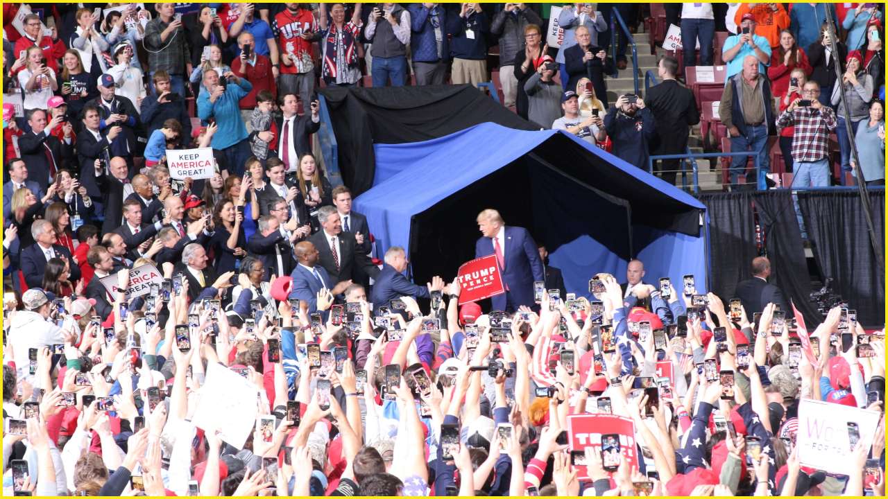 US President Donald Trump in North Charleston, South Carolina, on Saturday