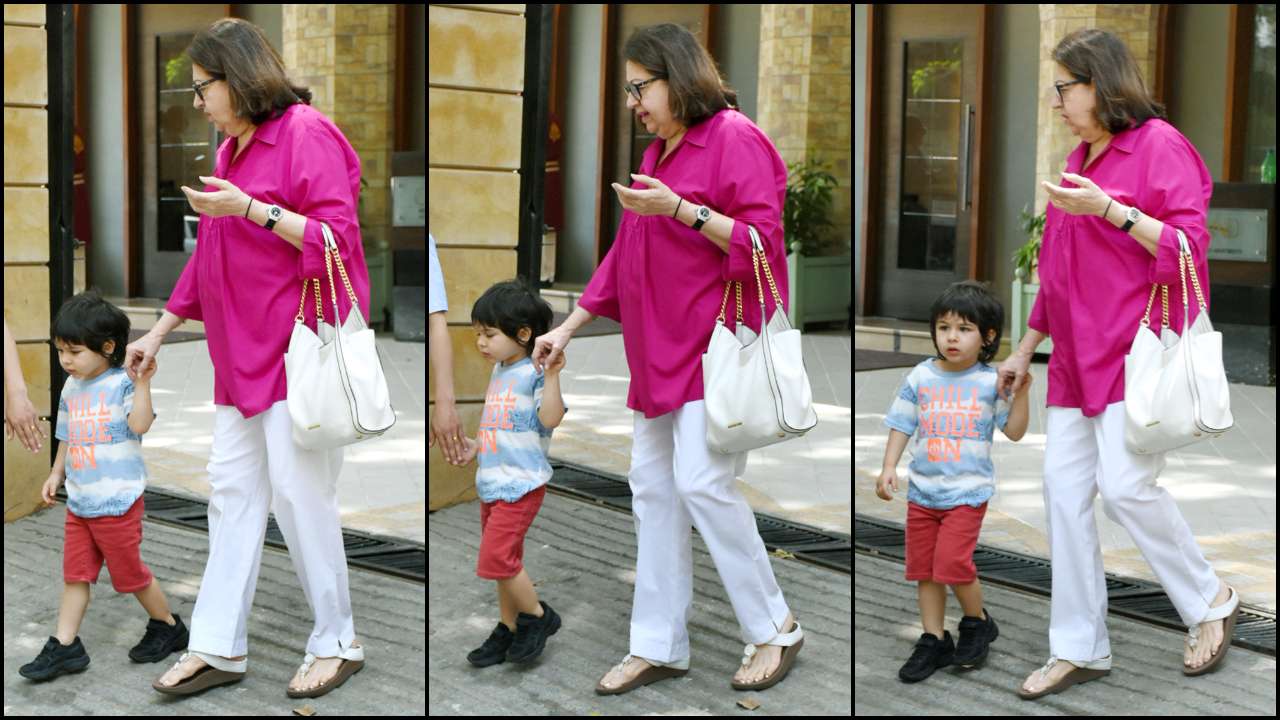 Taimur ALi Khan walks with granny Babita