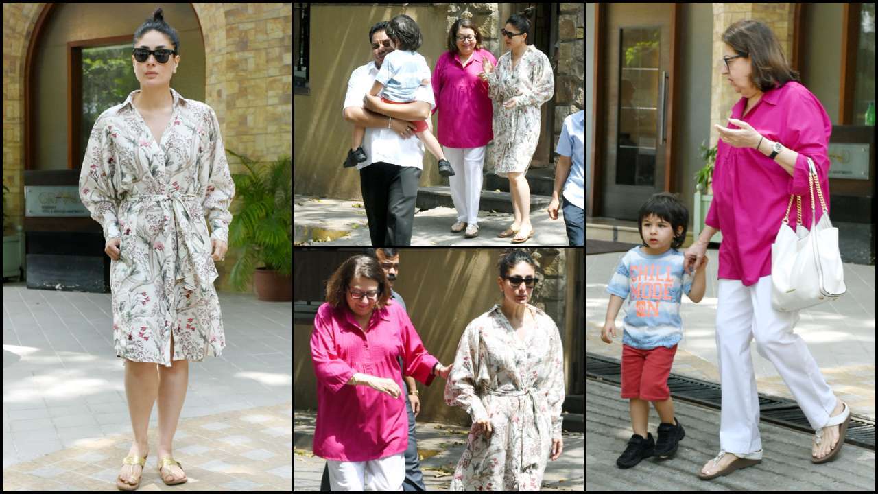 'Aye Bhailog', screams Taimur Ali Khan to paparazzi on getting clicked with Kareena Kapoor Khan