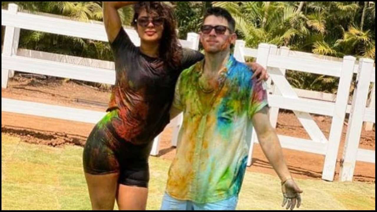 Video: Priyanka Chopra-Nick Jonas play Holi with kids, get drenched in