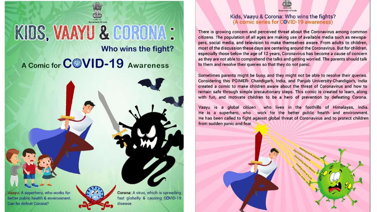 Kids, Vaayu and Corona: Who wins the fight? Health Ministry releases comic on coronavirus to create awareness among kid