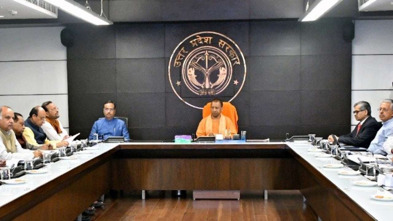 Uttar Pradesh Chief Minister Yogi Adityanath chairs a meeting over Coronavirus Pandemic at Lok Bhawan Uttar Pradesh Chief Minister Yogi Adityanath chairs a meeting over Coronavirus Pandemic at Lok Bhawan